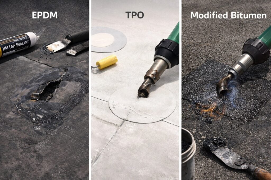 5 Crucial Facts About Leaking Flat Roof Repair You Can’t Ignore 1 EPDM-TOP-MODIFIED BITUMEN